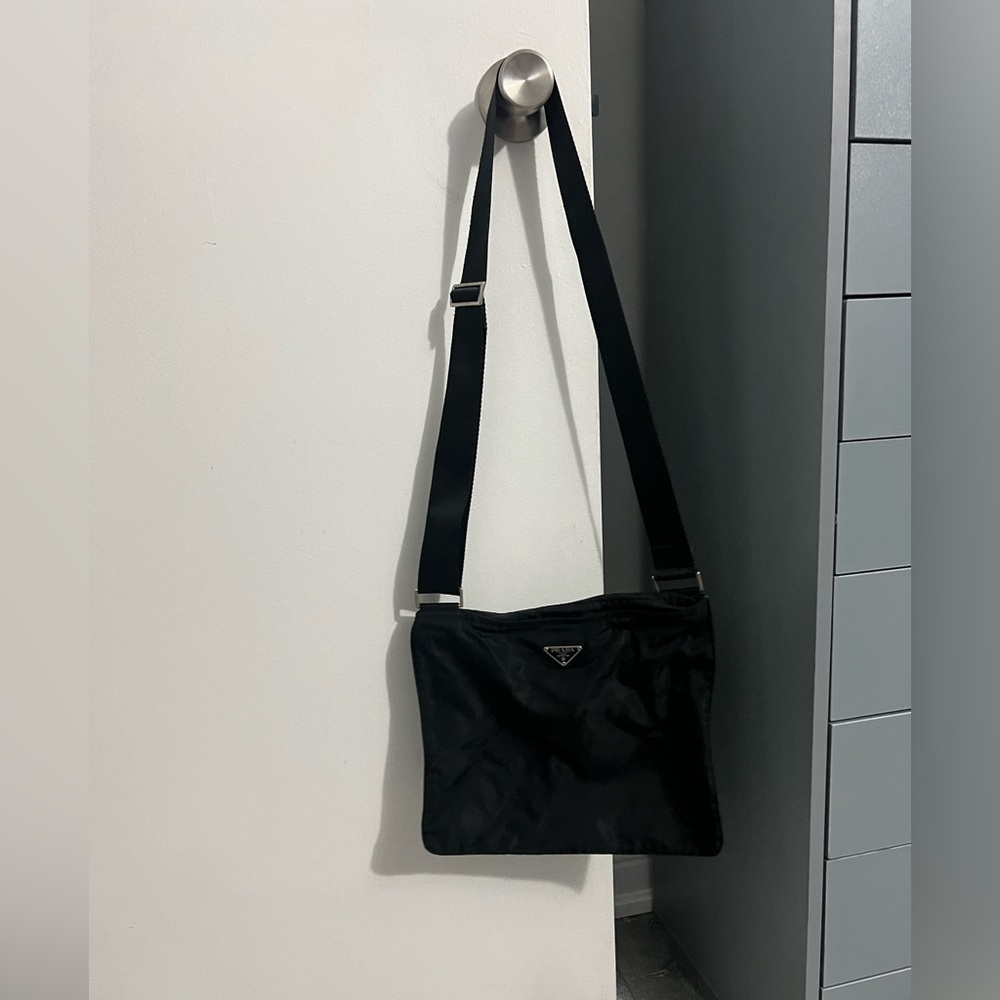 Prada Black Nylon Messenger Bag